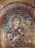 14. Madonna. Falfestmny a nagyosztri grgkeleti templom bejrata felett, 15. szzad