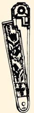 Borotvatok, spanyolozott dsz, kinyitott fedllel (Szombathely, 1820–30-as vek) Bp. Nprajzi Mzeum