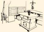 Kamars asztal nyri konyhban, mgtte lds kanap (Kszonimpr, 20. sz. dereka)