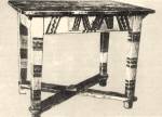 Asztal, „kvs asztal”, vrs alapon mrvnyozott festssel, lapja virgozott (Eger, 19. sz. dereka) Bp. Nprajzi Mzeum