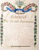 15. A sopronkeresztri (Sopron megye) asztalosok felszabadt levele, 1844 (Soproni Mzeum, Sopron, N.lt.560). Adorjn Attila felvtele
