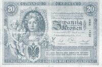 20 korons bankjegy el- s htoldala, 1900