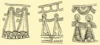 Fig. 176. Antropomorphic patterns on gunpowder flasks made from staghorn.