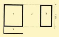 Fig. 44. The ground-plan of a wooden barn with two compartments.