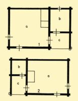 Fig. 60. Ground-plans of the former type of Szkely house consisting of two units.