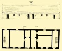 Abb. 10. Aufri und Grundri einer Gesindewohnung.