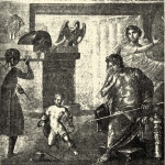 383. A gyermek Hercules megfojtja a kigykat. Falkp Pompejiben (Casa dei Vettii.)