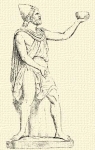 589. Odysseus borral kinlja Polyphemust. Mrvnyszobrocska (Roma, Vaticano).