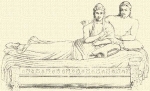 717. Cervetribl val festett terracotta sarcophagus (Louvre).
