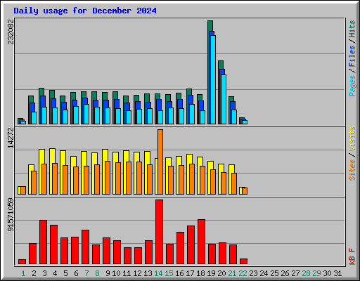 Daily usage for December 2024