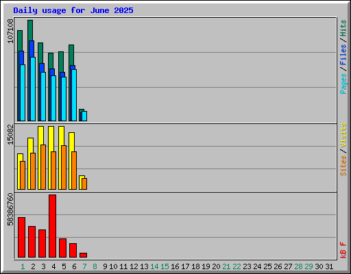 Daily usage for June 2025